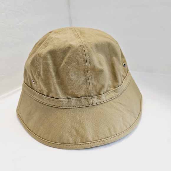 Human Made (STRM-CWBY) Rip Stop Round Bucket Men Sz M Khaki Cap/Hat - Picture 4 of 9